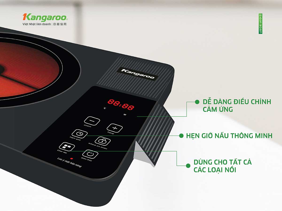 Bếp hồng ngoại đơn Kangaroo KG20IFT2, Công suất 2000W - Hàng chính hãng