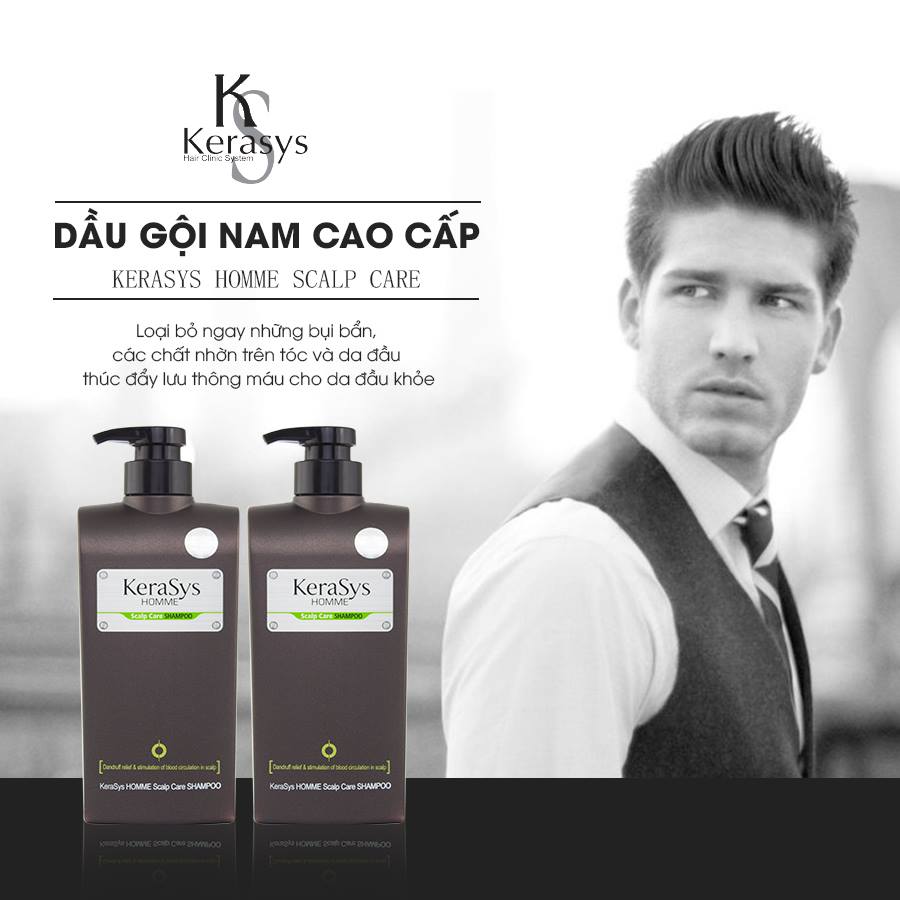 Dầu gội nam Home Scape Care giảm gàu chăm sóc da đầu Hàn Quốc + Móc khoá