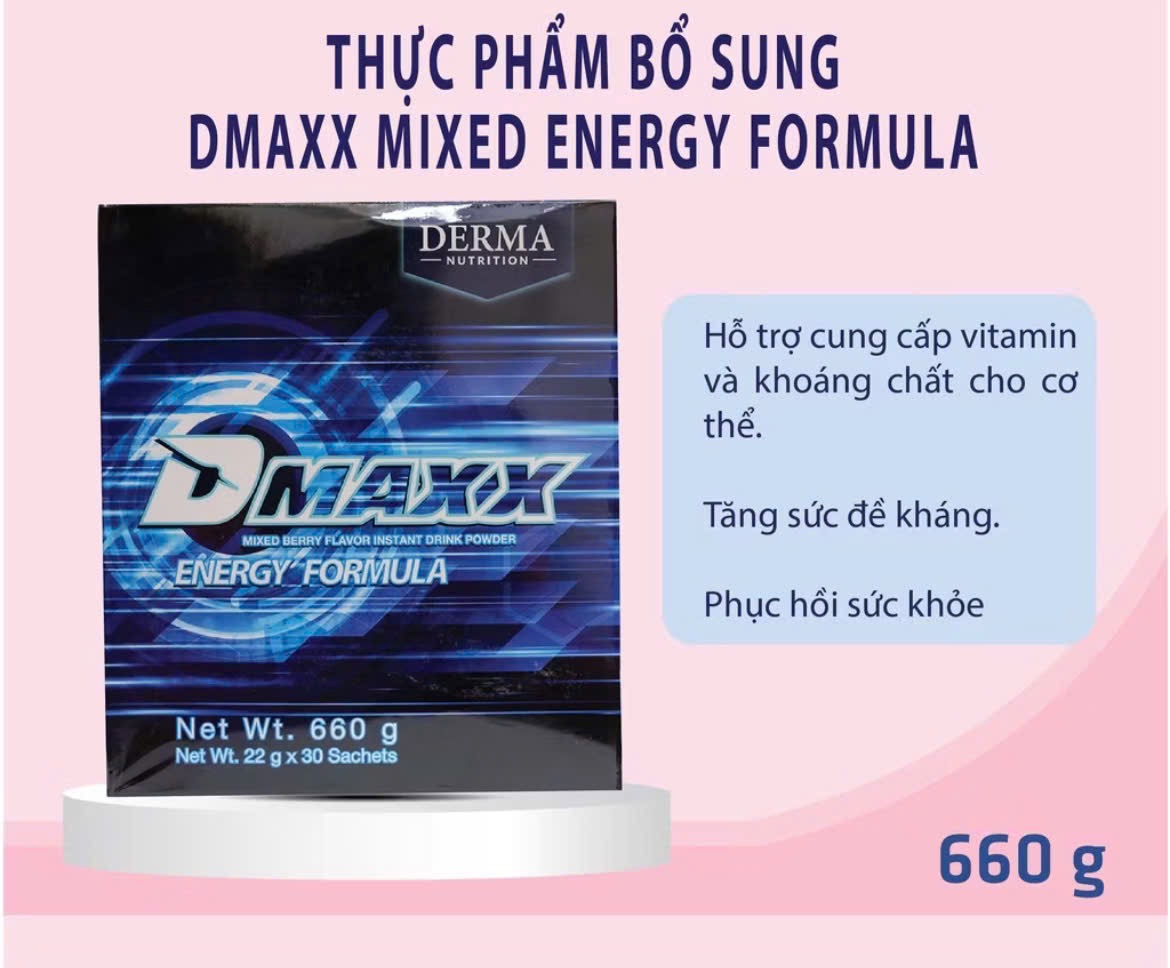 DMAXX thức uống bổ sung vitamin năng lượng có đường DAMODE 66 gói màu xanh mỗi gói 22gr