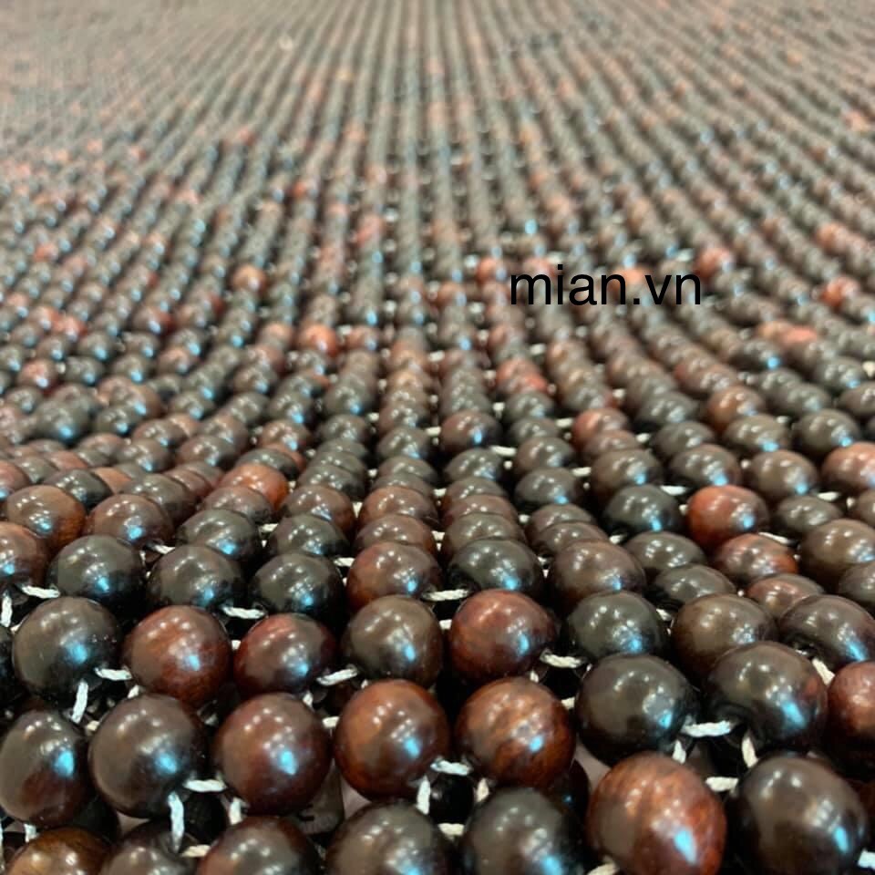 Đệm Khoác Ghế Ô Tô Cao Cấp Hạt Gỗ Trắc 1,2cm hạt chọn kỹ đan thợ thủ công (hình thật ) - Lót ghế gỗ , Nệm ghế khoác vai ô tô mùa hè