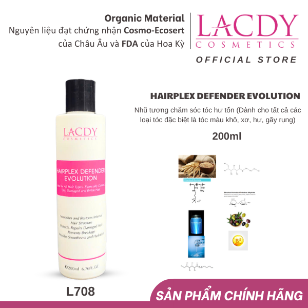 Nhũ tương chăm sóc tóc hư tổn Lacdy (Dành cho tất cả các loại tóc đặc biệt là tóc màu khô, xơ, hư, gãy rụng) L708 200ml