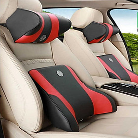 Gối tựa đầu ô tô và gối tựa lưng ô tô cao su non đúc nguyên khối,bọc da cao cấp-SIÊU ÊM