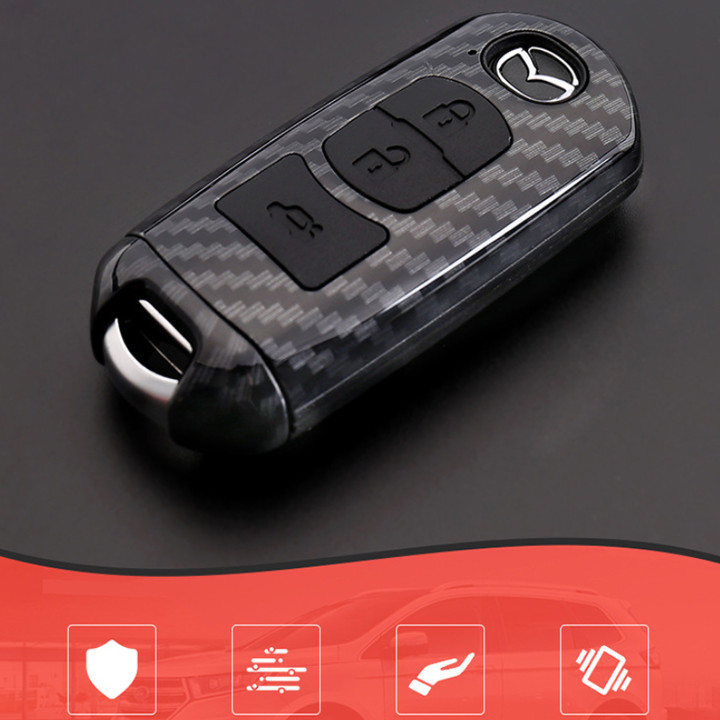 Bao da cacbon cao cấp bọc chìa khóa hãng xe Mazda