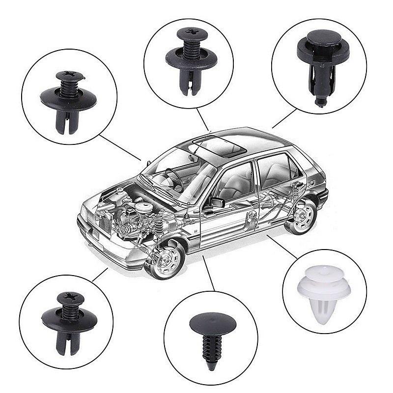 Bộ 100 Chốt Vít Vặn Các Bộ Phận Trên Xe Hơi Chất Liệu Nhựa Kèm Hộp Đựng phụ tùng ô tô