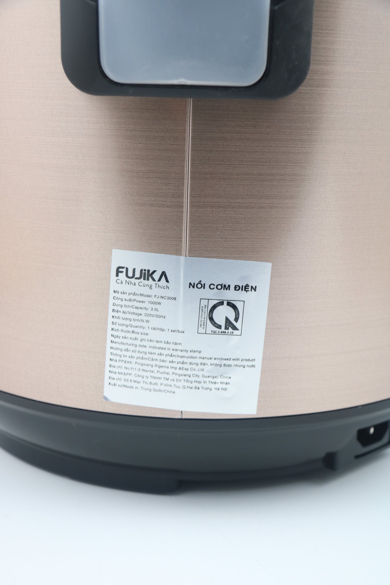 Nồi Cơm Điện Fujika FJ-NC3006 (3 lít) - Hàng Chính Hãng