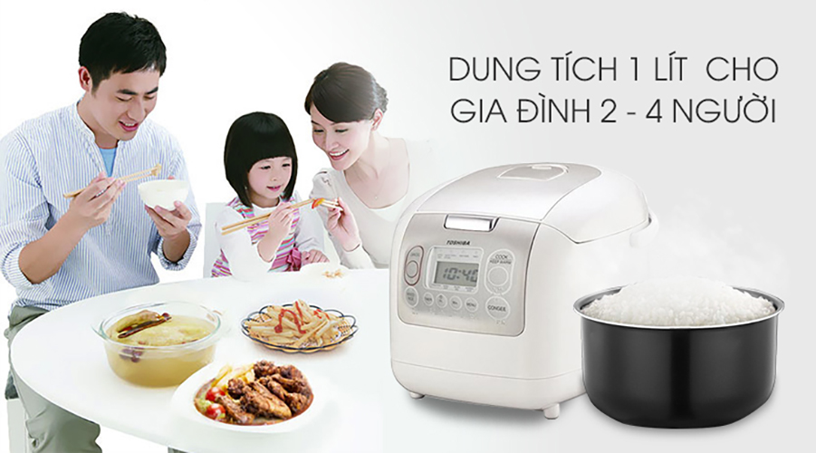 Nồi Cơm Điện Tử Toshiba RC-10NMFVN (WT) (1 Lít) - Hàng Chính Hãng