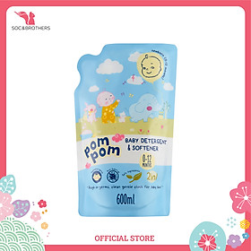 Nước giặt xả cho bé Pom Pom Newborn túi 600ml