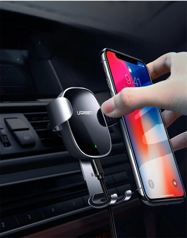 Ugreen UG50583CD157TK 10W màu Đen Sạc điện thoại không dây trên xe hơi - HÀNG CHÍNH HÃNG