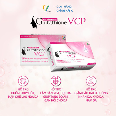 [Combo 3 hộp] TPBVSK Viên uống đẹp da Glutathione VCP - Hỗ trợ làm sáng da, giảm các triệu chứng nhăn da, khô da, nám da - Hộp 20 viên