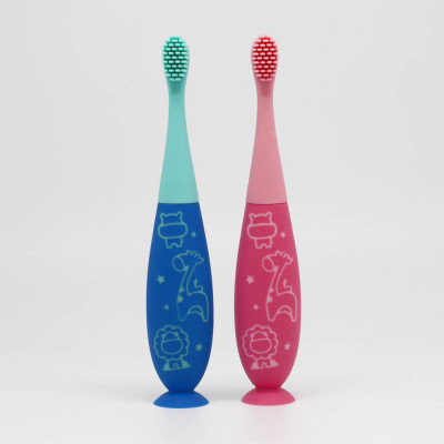 Bàn chải đánh răng silicon cho bé Marcus & Marcus, từ 2 tuổi - Xanh