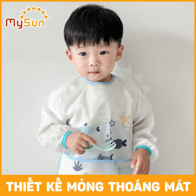 Áo yếm ăn dặm cho bé trai gái choàng chống thấm dài tay MySun