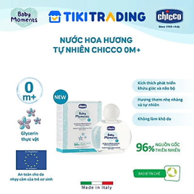 Nước hoa hương tự nhiên 0M+ Chicco cho bé 100ml_Tặng sữa dưỡng ẩm Chicco hạnh nhân 50ML