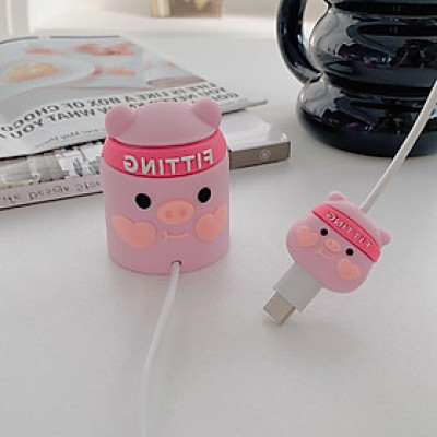 Combo Giá Đỡ dành cho Dock Sạc Apple Watch Silicon Chống Đứt Gãy Dây Hoạt Hình Kèm Bọc Đầu Cáp_ Hàng Chính Hãng 