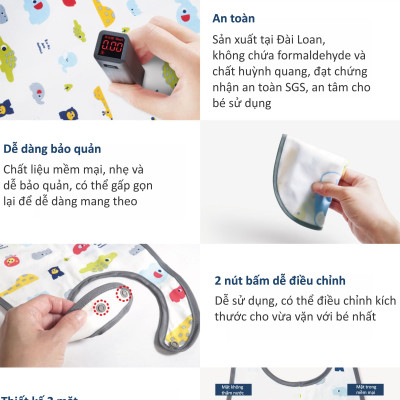 YẾM ĂN EM BÉ KHÔNG THẤM NƯỚC HÌNH THÚ VUI NHỘN CÓ KHAY HỨNG - KU2253