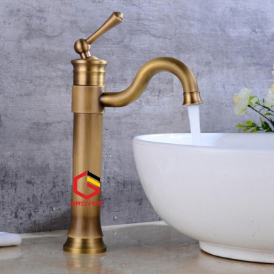 Vòi rửa mặt, vòi Lavabo đa năng thân cao 30 cm đồng cổ nhập khẩu chính hãng GROVES GR 8605C (đẹp sang trọng phong cách hoài niệm xưa)