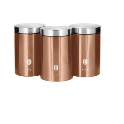 Bộ 3 hộp đựng Berlinger Haus BH/6720 - vàng hồng trơn Hàng chính hãng