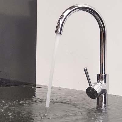 Vòi rửa  chén nóng lạnh Đồng mạ Chrome Eurolife EL-KM01 (Trắng bạc)