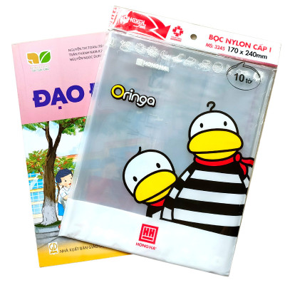 Bọc vở nilon cấp 1 Hồng Hà 170 x 240 mm - 3245  tập 10 chiếc