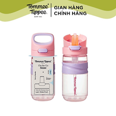 Bình Uống Nước Tommee Tippee On The Go Straw 500ml – Cho Bé Từ 18 Tháng, Hồng