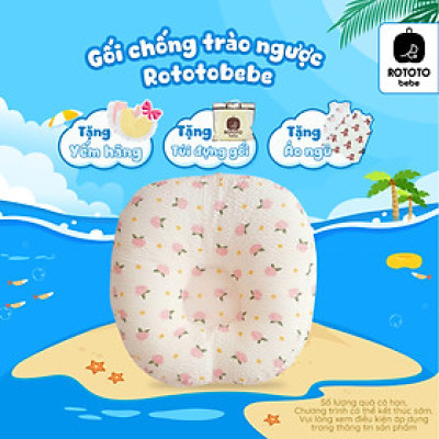 Gối chống trào ngược cho bé Rototo Bebe chất liệu đặc biệt Ripple gợn sóng - Trằng Ripple