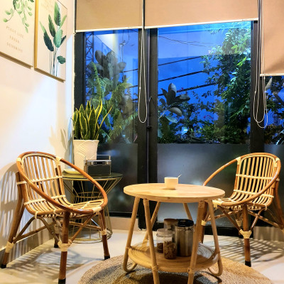 Bộ bàn ghế mây tự nhiên M2 (01 bàn, 02 ghế)