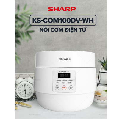 Nồi cơm điện tử Sharp KS-COM100DV-WH(1L)-Hàng Chính Hãng