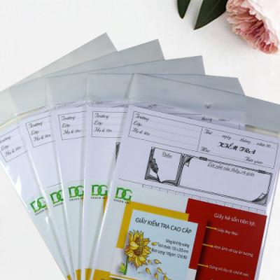Giấy kiểm tra 4 ô ly giấy dày đẹp, viết êm kẻ ô rõ ràng dùng tiện lợi cho học sinh 12 tờ đôi GKTL1-05 Green Art - Hàng chính hãng