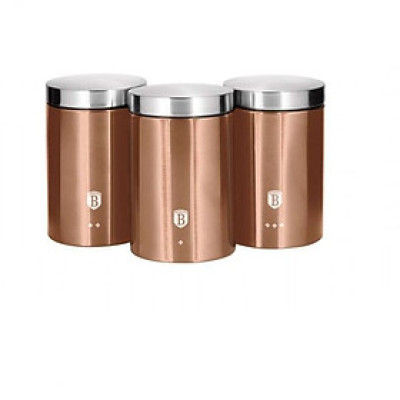 Bộ 3 hộp đựng Berlinger Haus BH/6720 - vàng hồng trơn Hàng chính hãng