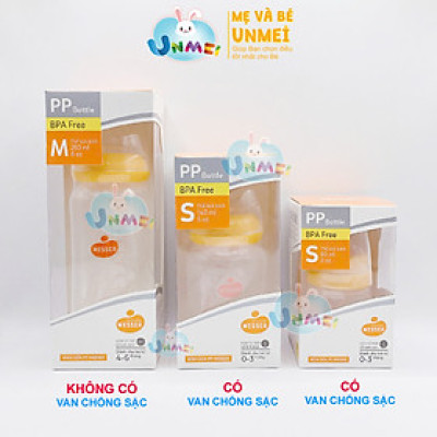 Combo 3 Bình Sữa Wesser PP 60ml, 140ml và 250ml (Giao màu ngẫu nhiên)