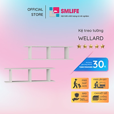 Kệ gỗ trưng bày kiểu dáng thanh lịch SMLIFE Wellard