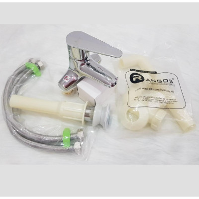 Vòi chậu rửa mặt lavabo Rangos RG-01V hàng cao cấp đồng mạ crome