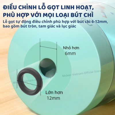 Gọt bút Chì tự động, tẩy tự động,  đồ dùng học tập cho bé cao cấp Mideer Artist Electric Stationery