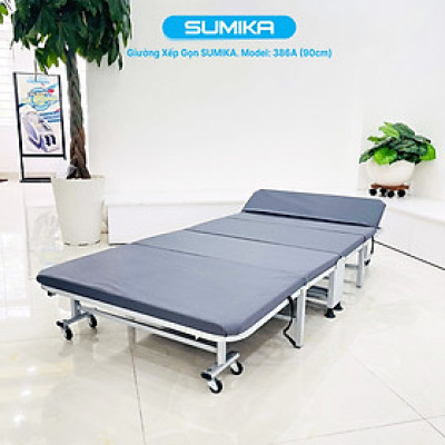Giường xếp gấp gọn di động SUMIKA 386A, chiều rộng 90cm, khung thép, có bánh xe di chuyển