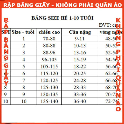 Rập giấy bộ tay lửng bé trai mã B65