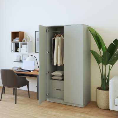 [Happy Home Furniture] MOLLY, Tủ quần áo 2 cánh mở, 90cm x 54cm x 176cm ( DxRxC), TCM_108