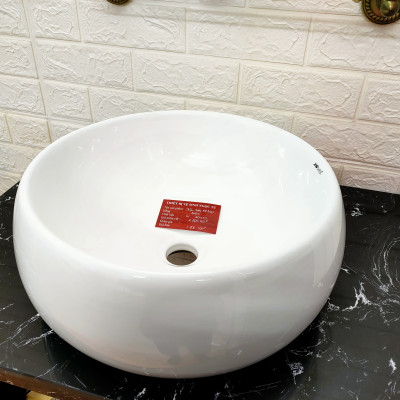 Chậu lavabo đặt bàn TRÒN,TRẮNG  GROVES GRLV8123 (410x410x150)