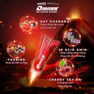 DMAXX thức uống bổ sung vitamin năng lượng không đường DAMODE 71 gói màu đỏ mỗi gói 2,2gr