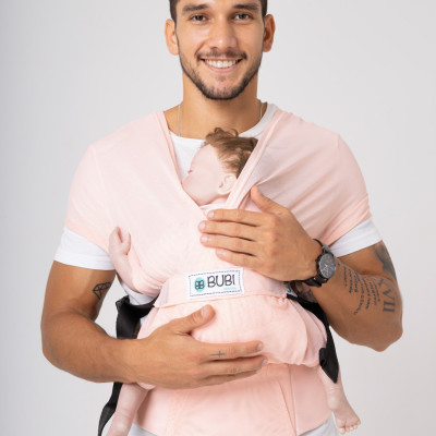 Địu vải BUBI Gen 3 - LƯỚI THOÁNG KHÍ - HỒNG PASTEL