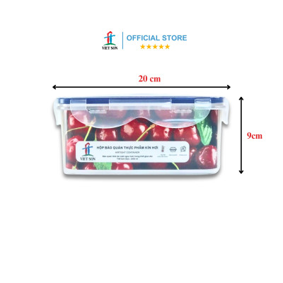 [TẶNG KHAY RÁO NƯỚC] Hộp Đựng Thực Phẩm VIETSON 1600ml Nắp Khóa 4 Cạnh Kín Hơi