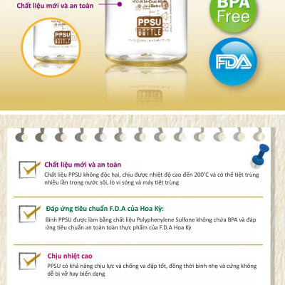 BÌNH SỮA CỔ THƯỜNG PPSU KUKU KU5831 - 140ML