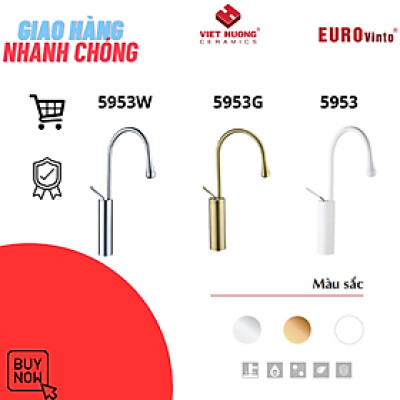 VÒI LAVABO ĐỒNG THAU NÓNG LẠNH EUROVINTO CAO CẤP MÃ 5953G