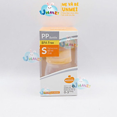 Bình sữa Wesser cổ hẹp nhựa PP mẫu mới