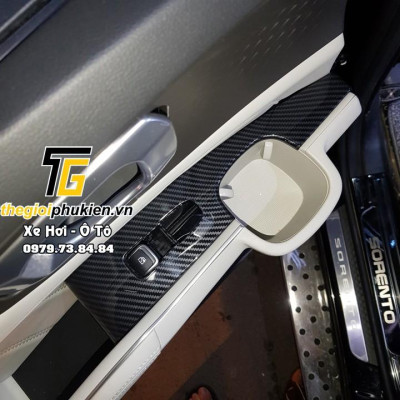 Ốp nội thất vân Carbon KIA Sorento 2021 cao cấp – Bộ 6 chi tiết