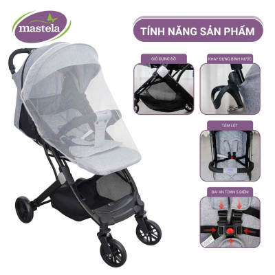 Xe đẩy gấp gọn cho bé Mastela HN-275 - Xe đẩy em bé sơ sinh cao cấp với tay kéo du lịch tiện lợi và khung aluminium siêu bền bảo hành 12 tháng
