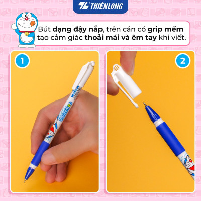 Combo 5/10/20 Bút Gel Thiên Long Doraemon GEL-012/DO ngòi 0.5mm mực xanh/đỏ/đen/tím thân bút in hình nhân vật Doraemon