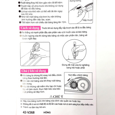 Băng Xóa Whiper V-42-V268-PK - Màu Hồng