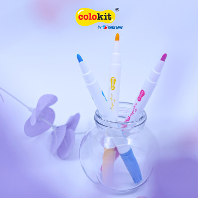 Bút vẽ lên vải 12 màu Fabric Marker Thiên Long Colokit FM-C002