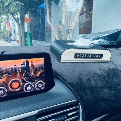 Hộp Khăn Giấy Da Cao Cấp Kèm Bảng Số Điện Thoại