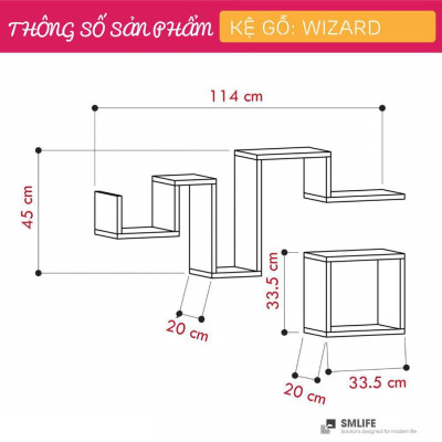 Kệ trang trí gỗ thiết kế mới lạ SMLIFE Wizard
