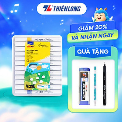 Bút lông 12/24/36 màu - Acrylic Markers 1 đầu ngòi ThiênLong Colokit - Màu sắc tươi sáng Trang trí đa chất liệu